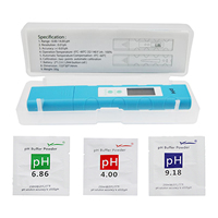 pH-mètre et thermomètre avec 3 points d'étalonnage, poudres tampon |   Testeur de qualité de l'eau avec plage de pH 14.00 pour laboratoire et aquaculture OEM