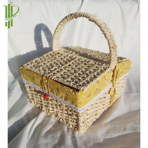 Panier de rangement en jonc de mer en bambou le plus vendu avec doublure Solution d'organisation domestique de qualité supérieure - Product Image 4