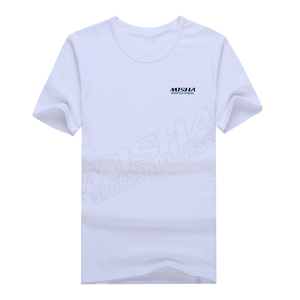 T-shirt en polyester à manches courtes pour hommes T-shirt blanc en spandex à col rond pour hommes Logo personnalisé décontracté - Product Image 6