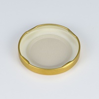 Stoples Madu 63mm Tutup Logam Putar Anti Bocor Food Grade 4-Lug dengan Tombol Pengaman dan Pelapis Lingkaran