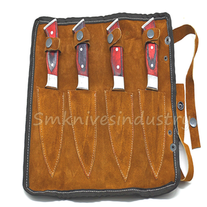 Grandsharp — ensemble de couteaux de Chef de cuisine élégants, faits à la main, damas avec kit en cuir (smk318), 04 pièces - Product Image 5