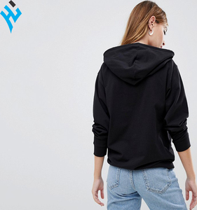 Haute qualité dernière mode sweat à capuche pour femme 100% coton noir pull à manches longues slim fit sweats à capuche pour les femmes - Product Image 3