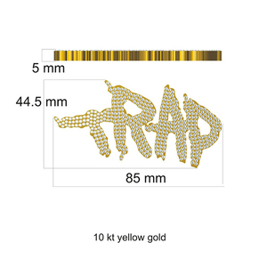 Derniers pendentifs personnalisés en or jaune 10 carats avec logo initial en argent sterling 925 VVS Moissanite Diamond Number Diamond Pendentifs Charms - Product Image 1
