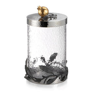 Boîtes métalliques de luxe hermétiques en verre, vaisselle décorative en métal pour hôtel, rangement de cuisine - Product Image 2