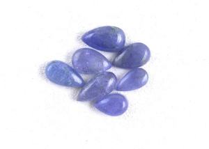 Impressionnant 7 pièces naturel Tanzanite lisse poire forme Cabochons perles bleues pour bracelet à bricoler soi-même et collier fabrication de bijoux - Product Image 2