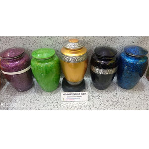 Urna Funeraria Extra Grande de Aluminio para Adultos con Logotipo Brassworld India, Estilo Americano, Artículos Funerarios Premium - Product Image 1