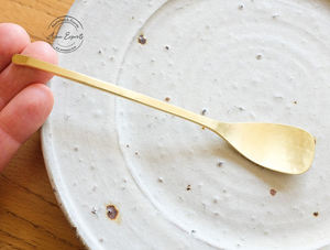 Cuillère à thé en métal en laiton de meilleure qualité avec long manche accessoire de cuisine martelé fini mat - Product Image 5