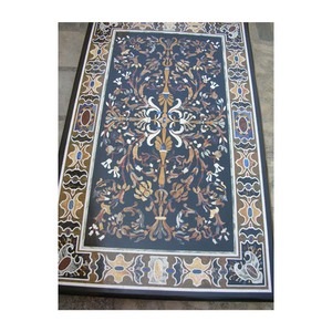 Mesa de comedor con incrustaciones de mármol negro Natural, comedor - Product Image 1