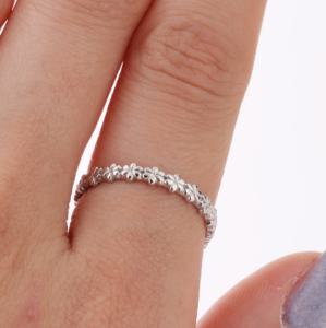 Flower Ring 925 Sterling <b>Silver</b> Ring Rhodium <b>Plated</b> Birthday Gift <b>Silver</b> Ring 925 Women Kids Jewelry - Product Image 3