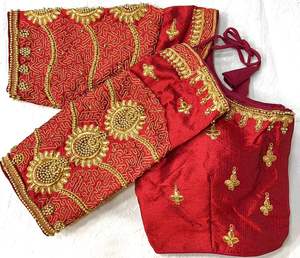 Haute Qualité Fantaisie Designer Khatli Travail Manuel Sari Blouse Pas Cher Taux En Gros Matériel De Soie pour Dames Parties Direct Surat Inde - Product Image 3