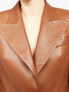 เสื้อโค้ทหนังแกะแท้ทองแดงสีน้ำตาลสำหรับทุกเพศพร้อมกระดุมปิดใช้ได้ทุกสีและหนังทำในปากีสถาน - Product Image 3