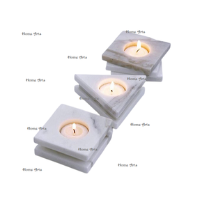 Handmade <b>Marble</b> White Color <b>Candle</b> Holder With Greatest Quality Rectangular Shape <b>Candle</b> Holder For Top Selling - Product Image 3