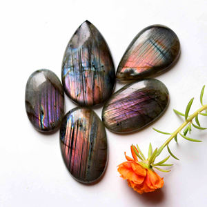 <b>Small</b> <b>Mouse</b> Flat Back Cabochon Magical White Labradorite & Druzy Bracelet Lepidolite Cabochon Quartz Pendant Rutilated Cabochon - Product Image 2