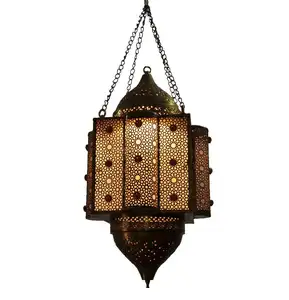 仿古粉末涂层金属家居装饰印度出口商低价手工摩洛哥灯笼