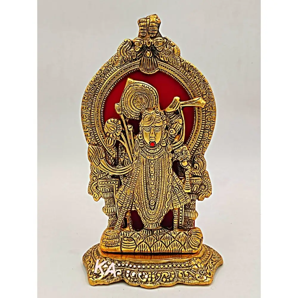 Ấn Độ Thủ Công Mỹ Nghệ Vàng Kim Loại The Lord Of The Shreenath Ji Thần Tượng Bức Tượng Cho Trang Trí Nội Thất Diwali Trang Trí Các Mặt Hàng