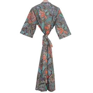 100% Cotton Kimono Indian Kimono Robes Printed <b>Dressing</b> <b>Gown</b> <b>Women's</b> Bathrobes Cotton <b>Dressing</b> <b>Gown</b> Kimono <b>Lightweight</b> Kimono - Product Image 3
