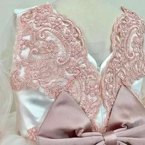 เสื้อผ้าเด็กแขนยาวสำหรับงานเลี้ยงวันเกิดงานแต่งงานสีขาวสีชมพู - Product Image 6