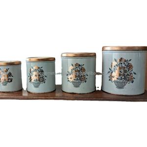 Juego de Recipientes Metálicos Azul Pastel con Tapa Decorativa, Elegante Organizador de Cocina para Té, Café, Azúcar y Almacenamiento en Despensa - Product Image 6