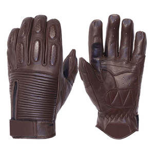 Gants de moto de course durables poignées en cuir imperméables au vent avec fonction extensible tricotée pour le cyclisme en plein air - Product Image 3