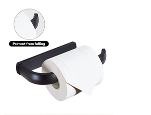 Porte-rouleau de papier toilette en métal enduit de poudre avec un design noir élégant Parfait pour les accessoires de salle de bain modernes et l'organisation - Product Image 5