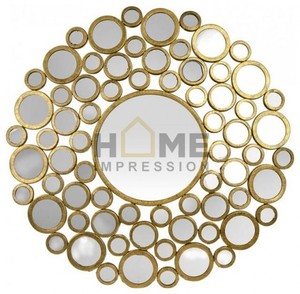 Espejo de diseño moderno de diseño redondo de metal antiguo para decoración del hogar, espejo de lujo de metal para accesorios de baño al precio más barato - Product Image 4