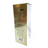 Caja de cartón plegable para suero y crema facial/para ojos, con estampado en lámina dorada, laminación mate, grabado en relieve y materiales reciclados.