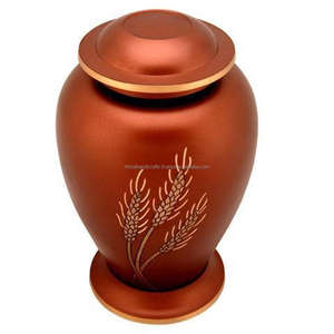 Urna elegante de latón para cremación de trigo para adultos, urna de cremación de latón para cenizas de adultos y mascotas, urnas funerarias - Product Image 2