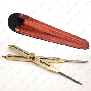 Premium 6 Inch <b>Solid</b> Brass Compass Divider with Leather Cover Vintage Nautical Navigation Measuring Tool Gift for Friends Family - Product Image 3