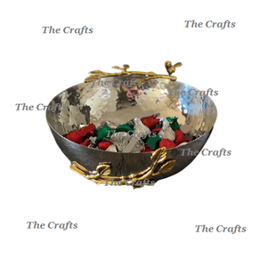 Cuenco de madera para servir frutas con base de metal, tamaño y forma personalizados, cuenco de frutas decorativo a los mejores precios - Product Image 3