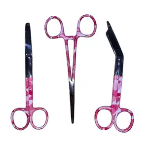 set of 3 Bandage Scissors Nurse Scissors and Forceps