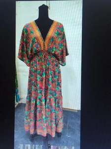 Vestido estampado de poliéster para mujer con patrón Paisley Cintura natural Encaje Decoración Método tejido - Product Image 5