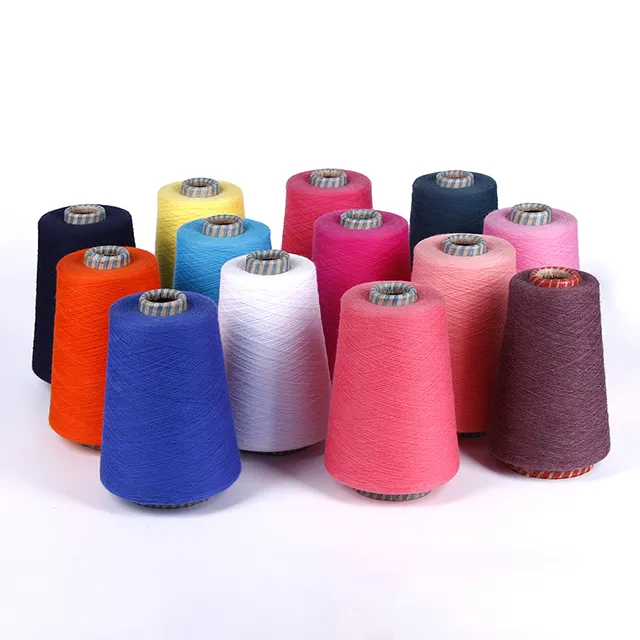 Dikiş dokuma geri dönüşümlü Polyester ham karışımlı örme kumaş Open End OE teknikleri pamuk karışımlı iplik