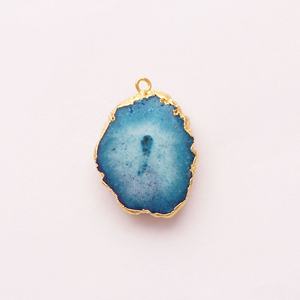 Connecteur de pierres précieuses pendentif simple bail nouveaux connecteurs de recherche de quartz solaire plaqué or fabrication de bijoux pour femmes - Product Image 1