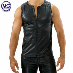 Camiseta sin mangas de cuero informal de verano para hombre personalizada, camiseta de entrenamiento para correr en el gimnasio sin mangas con características de secado rápido y transpirable - Product Image 2