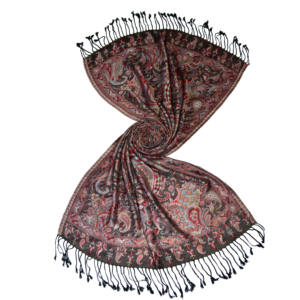Chal Pashmina de Jacquard de Viscosa de Longitud Larga con Patrón Jamavar, Estilo Cuadrado, Diseño Reversible, Transpirable para Otoño - Product Image 1