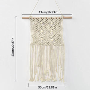 Tapiz de cuerda de algodón bohemio con estampado, colgante de pared de macramé tejido a mano creativo de la India, artesanía de calidad, nuevo diseño - Product Image 6