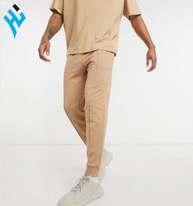 2025 personnalisé nouveau design hommes vêtements de sport survêtement deux pièces ensembles coton uni survêtements Logo personnalisé hommes slim fit jogging costume - Product Image 3