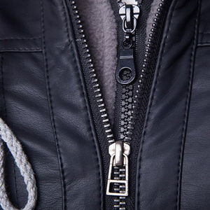 Veste universitaire de baseball sur mesure OEM unisexe avec manches en cuir à la mode occidentale Nouvelle arrivée Design à capuche sans col - Product Image 6