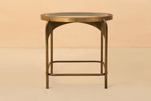 Table ronde en métal en bois et pierre faite à la main fabriquée en Inde Acheteurs commerciaux Salle de bureau Nouveaux modèles Personnaliser Taille 2023 Moderne Unique - Product Image 2