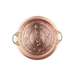 Plats de service plateau de serveur en métal et en verre pour la décoration de fête de mariage plateau de service de restauration rapide Portable plateau de serveur - Product Image 2