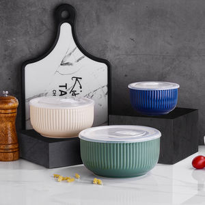 Ensemble <span class=keywords><strong>de</strong></span> 3 pièces bol <span class=keywords><strong>de</strong></span> mélange en porcelaine bol <span class=keywords><strong>de</strong></span> séparation en céramique récipient <span class=keywords><strong>de</strong></span> stockage des aliments avec couvercle - Product Image 5