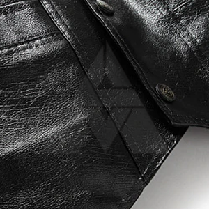 Genuine <b>Leather</b> <b>Biker</b> Motorcycle Vest, Motorbike Vest Made With 3 mm Thick <b>Leather</b>, <b>Leather</b> Motorbike <b>Waistcoat</b> - Product Image 4