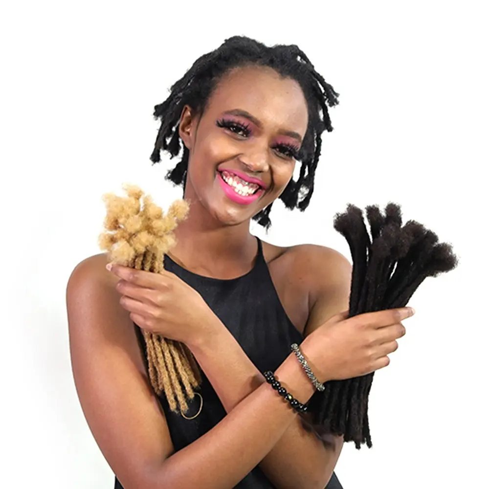 Wholesale 100% Handmade Crochet Braid Locs Twist Afro Kinky Human Hair Dreadlock Extensions
