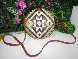 กระเป๋าหวายสานมือสำหรับผู้หญิง,กระเป๋าหวายแฟชั่นใหม่กระเป๋าวงกลมหวายพร้อมสายหนัง - Product Image 3