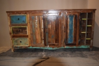 Armoire de rangement de style industriel en bois recyclé vintage de bonne qualité, écologique, pour la maison et le salon d'hôtel