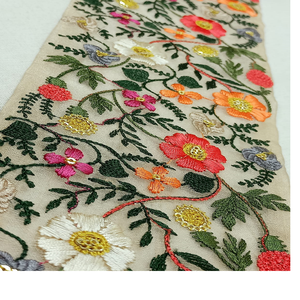 Broderie avec imprimé floral sneakers, 2 pouces, sur mesure, larges couleurs pastel, avec pointes, pour la conception de vêtements - Product Image 1