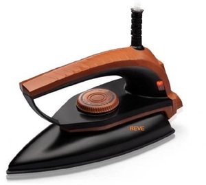 Reve Fer à repasser sec 1000 watts Qualité supérieure Semelle en céramique noire marron chocolat électrique Garantie 1 an Cordon de 1.5m - Product Image 1