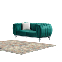 Canapé-lit extensible de luxe moderne turc Meryem de qualité supérieure, avec cadre en bois massif et design capitonné, idéal pour villas, appartements et salons.