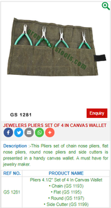 Ensemble de 4 pinces pour bijoutiers en toile GS 1281 Outils de bijouterie pour bijoutiers - Product Image 2