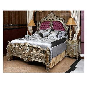 Lit double en bois de teck sculpté de style royal, lit en bois de Maharaja moderne, sculpté à haute précision, lit principal, taille et couleur personnalisées - Product Image 1